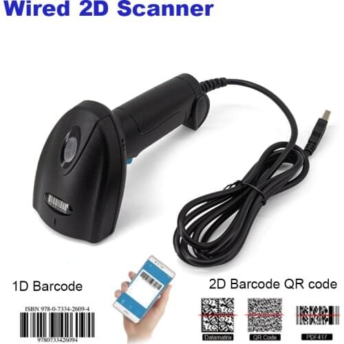 Bluetooth Wireless Handheld 2DBarcode Scanner QR Bar Code Reader Wired Scanner for Mobile IOS Android IPAD Screen Payment