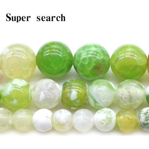 Wholesale Natural Stone Chalcedony smooth Green Agat Loose Round Beads Bracelet Necklace lady 6 8 10 MM Pick size For Jewelry