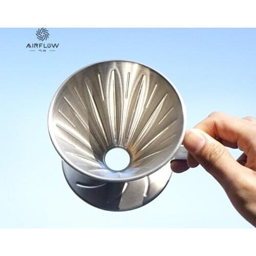 Airflow Stainless Steel Coffee Filter Holder Pour Over Clever Coffee Dripper Brewer Reuseable V60 Filter Baske Household Kitchen