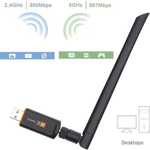 Dual Band 1200Mbps USB 3.0 Wireless Wifi Adapter with Antenna For Laptop Desktop 802.11ac Standard For Laptop Desktop