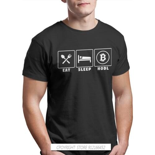 Eat Sleep Hodl Bitcoin Sign Art Satoshi Nakamoto T Shirt Punk Cloth Print Cool Graphic TShirt Tops For Men Harajuku Streetwear