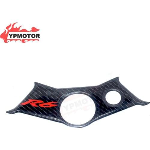 Racing Bike YZF-R6 03-15 Carbon Fiber Top Tree Triple Clamp Yoke Sticker Case Decal Cover For Yamaha R6 YZF 600 2003-2005