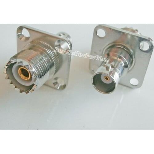 1Piece BNC Female Jack To UHF FEMALE SO-239 Flange RF Coaxial Adapter RF Connector