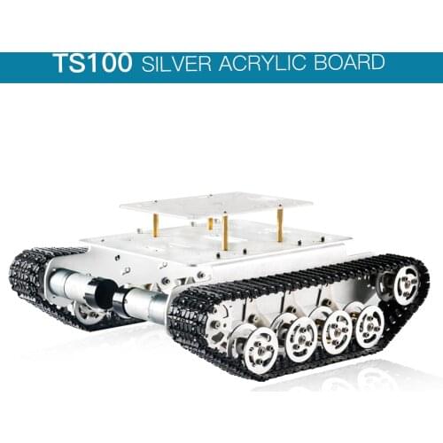 SZDOIT TS100 Metal Tracked RC Robot Tank Chassis Kit with Acrylic Board, Robot Arm Can be Directly Mounted on the Car High Torqu