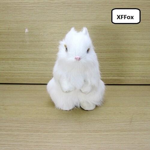 Cute real life rabbit model plastic&furs white rabbit doll gift about 14x8x12cm xf1979