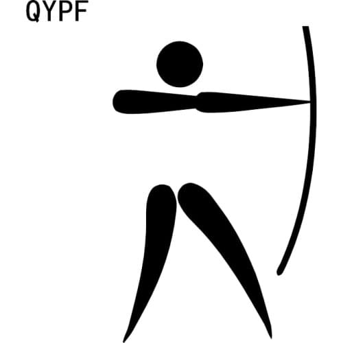 QYPF 8.7*13.5CM Lovely Cartoon Crossbow Archery Fitness Decor Vinyl Car Modelling Sticker Extreme Movement C16-1614