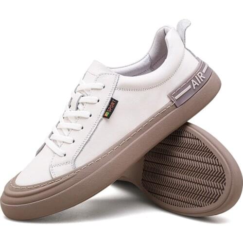 Shoes mens new leather white shoes mens board shoes fashion casual sports shoes walking comfort