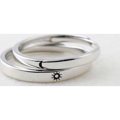 SILVERFONI 925 Sterling Real Silver Wedding Rings Set For Men And Women Jewelry Hand Made Anniversary Gift New Season Gold Plate