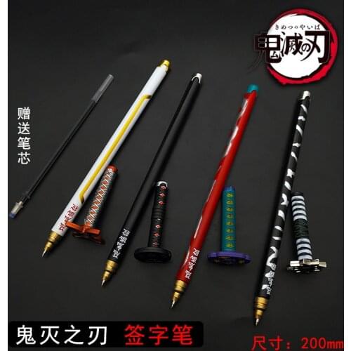 Anime demon killer neutral pen personality cartoon weapon model metal cylindrical pen school office supplies student stationery