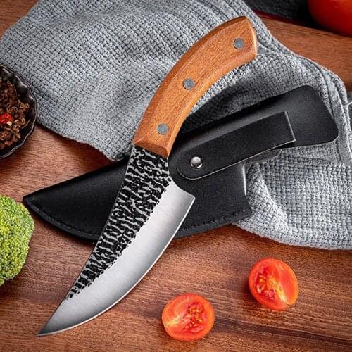 Stainless Steel Boning Hammered Meat Cleaver Pig Sheep Knife Bone Cutters Cattle Sliced Cutting Special Household Outdoor Kitche