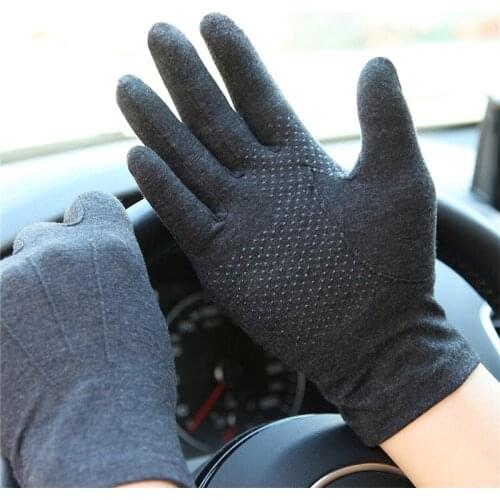 Sun Protection Gloves Men Women Spring Summer Driving Breathable Non-Slip Sweat-Absorbent Cotton Gloves Touch Screen 5-SZ101W1