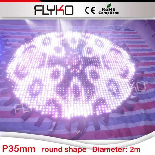 Festival party led video curtain P3.5cm round shape Diameter of 2 meters LED video backdrops wall decoration