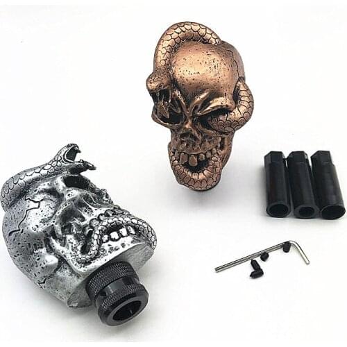 Car snake skull head manual gear shift knob resin wave stick head
