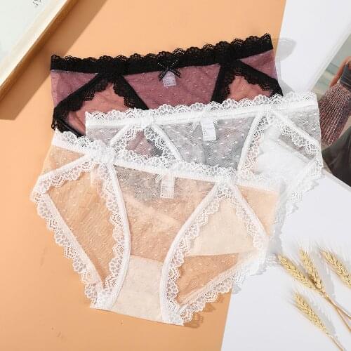 Sexy Lace Panties For Women Underwear Fashion Panty Lingerie Breathable Hollow Out Briefs Low-Rise Panties For Female