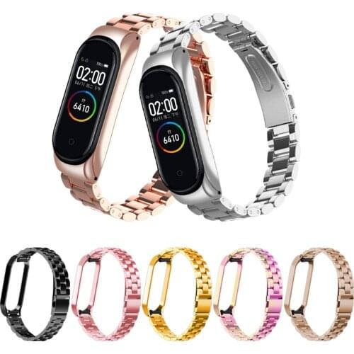 Smart Watch Strap For Xiaomi Mi Band 4 3 Watchband Stainless Steel Wristband Bracelet On Mi Band 4 3 Accessories Correa Reloj