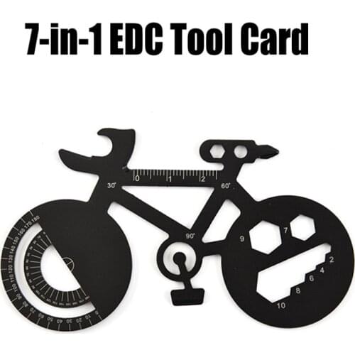 Multi-purpose Bicycle Repair spoke Mountain Bike Repair wrench Tool Card Camping bike 7 IN 1 Tool Funny Bicycle Shape Wrench