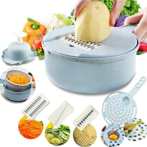 8 in 1 Multifunctional Vegetable Cutter Potato Slicer Peeler Grater With Strainer Kitchen Accessories Gadgets Cook Tools
