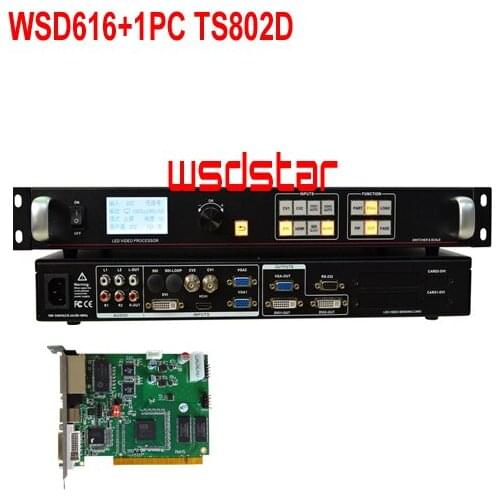 WSD616+1PC TS802D LED screen video processor HDMI/DVI/VGA/CVBS Support PIP & POP Support freeze images 2018 Hot Sales