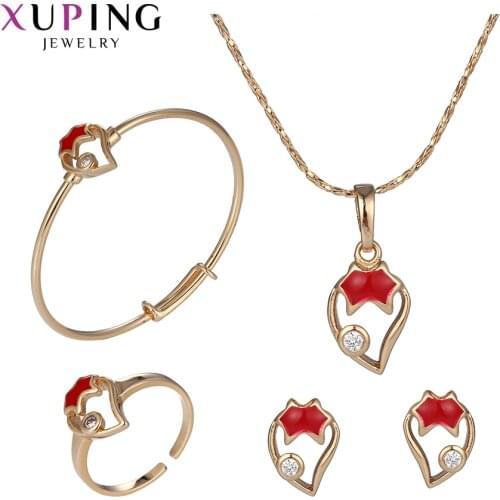 Xuping Elegant Leaf Shape Jewelry Set With Environmental Copper for Childrens Gifts M38-60033
