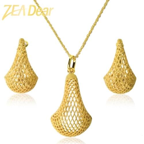 ZEADear Jewelry Fashion Copper African Sets For Women New Design Earrings Pendant High Quality Geometric Wedding Party Gifts