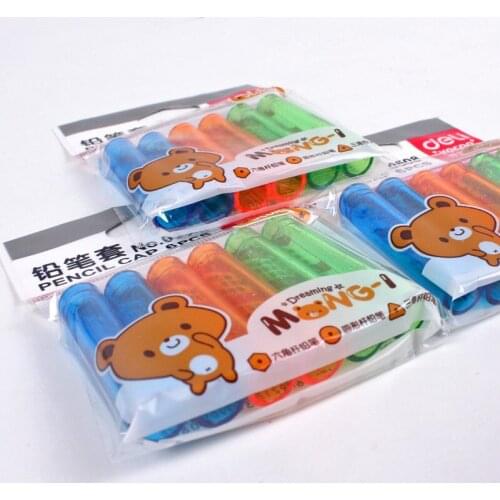 0508 Childrens Pencil Cap Stationery Extender Color Pen Set Pencil Cover 6PCS/bag Classroom stationery office supplies