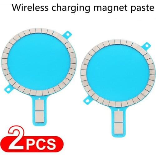 1 2Pcs Magnet Sticker Wireless Charging Magnetic For iPhone 11 12 Pro Max Mini XS XR Mobile Phone Back Cover Strong Magnet