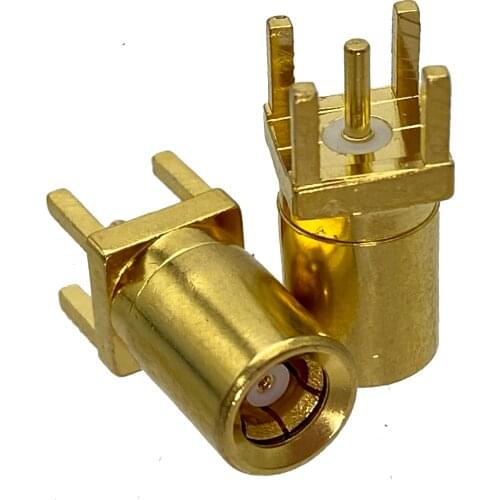 Connector SMB female jack solder PCB mount straight 5.08mm