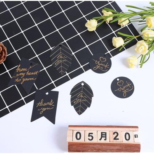 100pcs/lot Handwriting Black Bronzing Gift Blessing Creative Decor Card Party Birthday Wedding Decor Cards Office Accessories