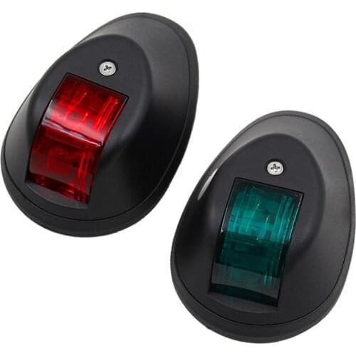 2 Packs Marine Boat Yacht Black Housing Red&Green 12V / 24V Navigation Light