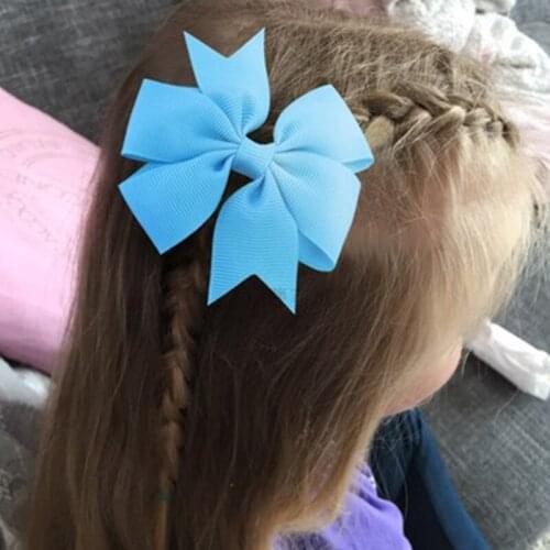 20 Colors Children Girls Large Bow Hairclips Cute Ribbon Hair Accessories