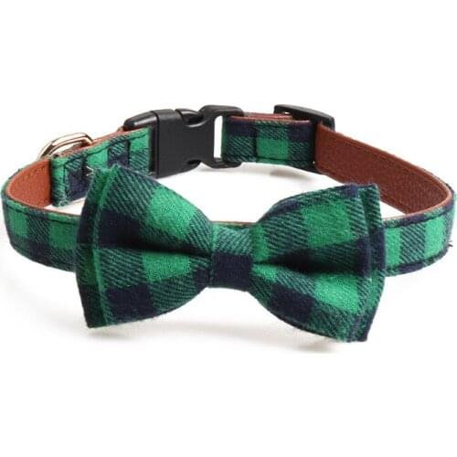 20PCS / LOT New Tartan pet bow collar Pet Cat Dog Necktie Dog accessories Pet Supplies