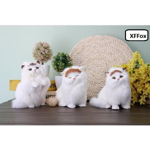 3 pieces a set real life cat models plastic&furs simulation cute cat dolls gift about 16-19cm xf1293