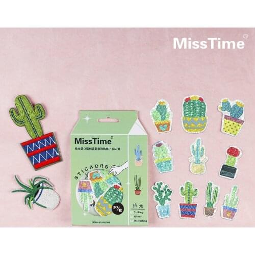 30pcs/pack Kawaii Black cat Cactus LaserTravel Diary Planner Decorative Mobile Stickers Scrapbooking Craft Stationery Stickers