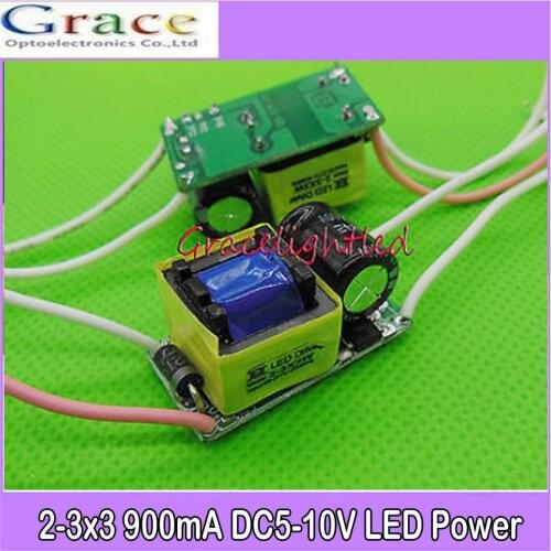 5 Pieces Isolation 10W COB AC85-277V LED Driver 2-3x3 900mA DC5-10V LEDPowerSupply Constant Current LED Bulb Lamp Free Shipping