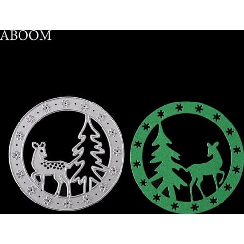ABOOM 1PC 95MM*95MM Christmas Deer Cutting Dies Stencil DIY Scrapbooking Album Paper Card Embossing Dies Craft Paper Die Cut