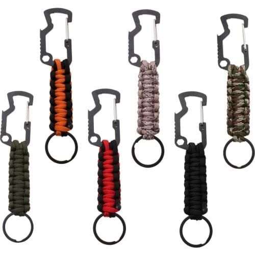 Zinc Alloy Paracord Survival Keychain Lanyard Hook Multifunctional Tools Backpack Accessories