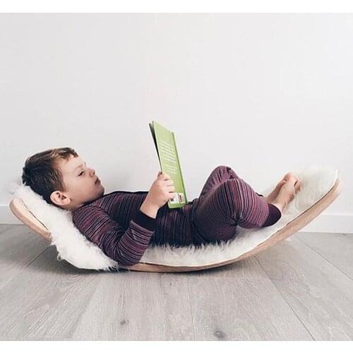 Zq Childrens Smart Board Wood Surf Balance Board Sensory Training Multi-Function Curved Board Toy