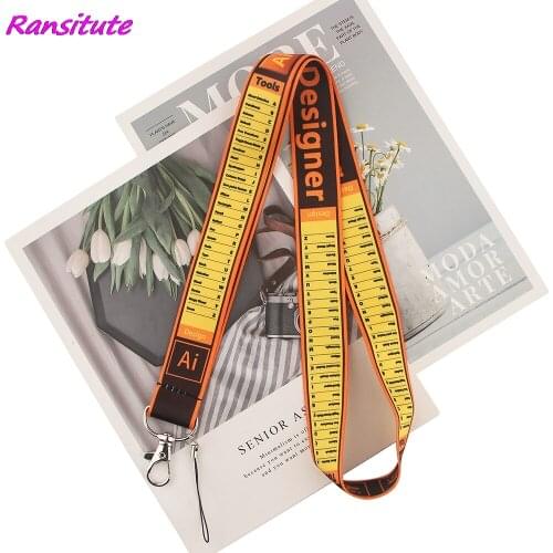 Ransitute R1708 Designer Ai Creative Badge ID Lanyards Mobile Phone Rope Key Lanyard Neck Straps Work Lanyard Accessories