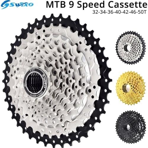 SWTXO 9 Speed MTB Cassette 11-32/34/36/40/42/46/50T Mountain Bike Freewheel Sprocket k7 9v Bicycle Flywheel For Shimano/SRAM