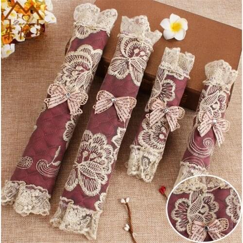 Lace Handle Cover Door Knob Cover Cotton Refrigerator Handle Gloves Home Tool Accessories Double-door Fridge Door Handle Cover