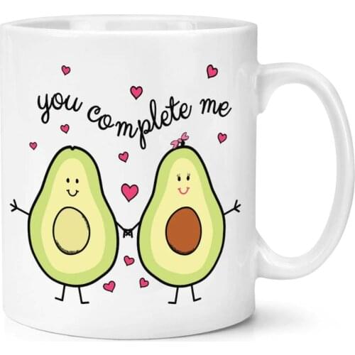 Avocado You Complete Me Mug 350ml Coffee Ceramic Tea Cups and Mugs Novelty Friend Gift Birthday Gifts Mug Drop Shipping