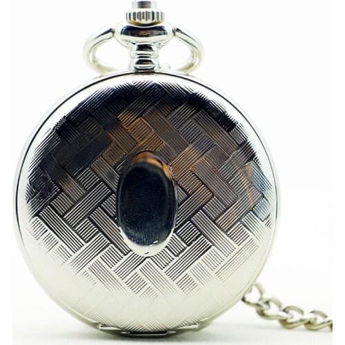 Hand Winding Mechanical Steampunk Men Pocket Watch Blue Skeleton Dial Steel necklace pendant Fashion Chain Fob Watches