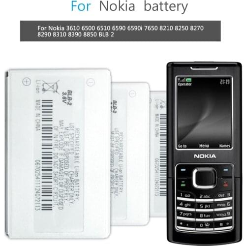 Mobile Phone Battery For Nokia 3610 6500 6510 6590 6590i 7650 8210 8250 8270 8290 8310 8390 8850 BLB 2 BLB-2 800mAh