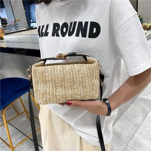 2021 Fashion Version of The New Summer Straw Handbag Womens Bag with A Shoulder Tilt