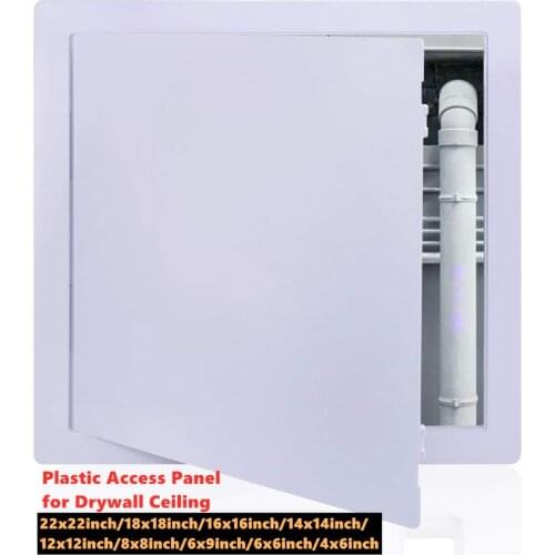 Plastic Access Panel for Drywall Ceiling 4x6inch-18x18inch Reinforced Plumbing Wall Access Doors Removable Hinged White
