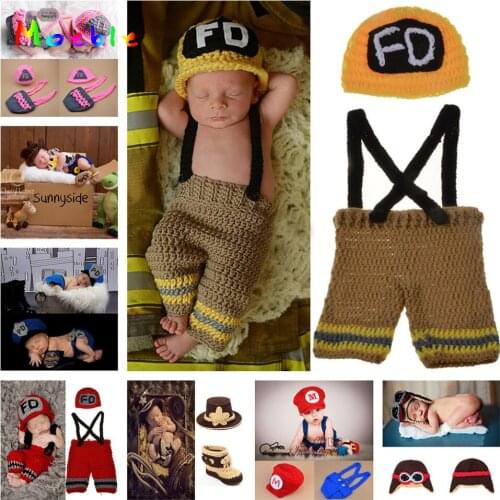Photo Prop Baby Girl Firefighter Fireman Hat Ruffled Butt Diaper Cover Set with Suspenders Boots Photography Prop MZS-16003