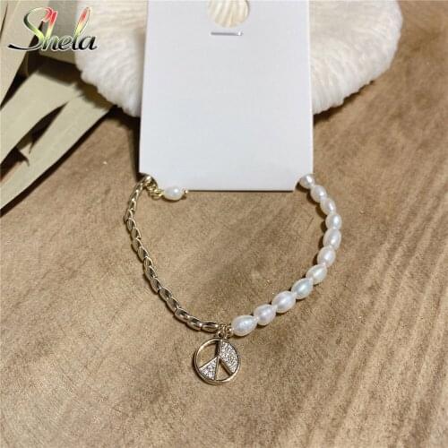 SHELA Adjustable Baroque Natural Freshwater Pearl Bracelet for Women Copper Bangle Unique Fashion Jewelry High Quality