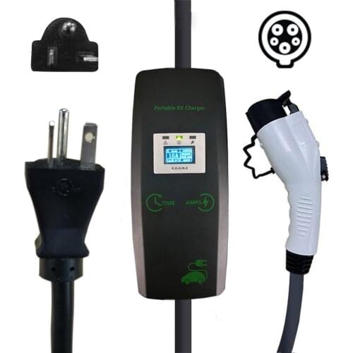 SAEJ1772 Level 2 Wallbox Electric Car Charge Cable EV Charging Station 7.2kw TYPE 1 Ev Charger AutoOutdoor Button Card Earth