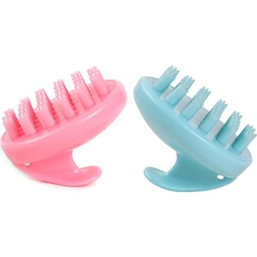 Silicone Hair Scalp Massager Shampoo Brush Wet Dry Manual Head Massage Scrubber