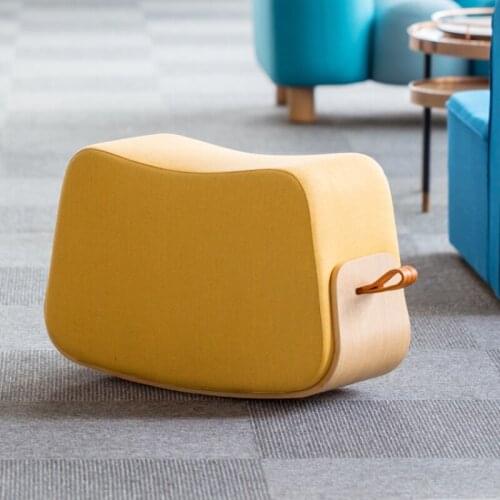 Nordic Creative Family Stool Family Chair Vanity Chair Foot Stool Bedroom Wood Bench Bedroom Step Stool with Fur